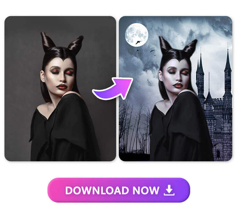 Fundo com Castelo Assombrado Fundo de Halloween com um castelo assombrado para editar fotos.