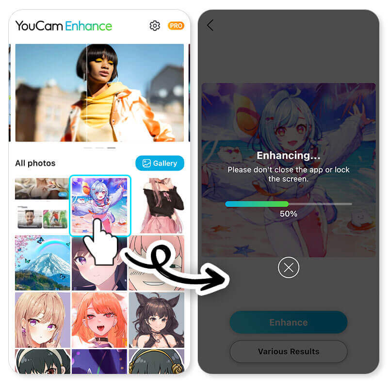 Verpixeltes Bild hochladen Lade dein verpixeltes Bild hoch und starte die KI