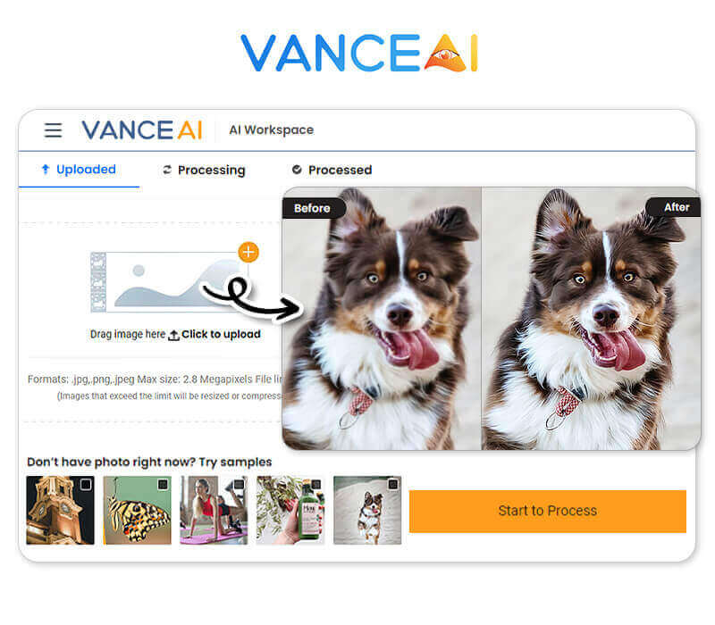 VanceAI Schärfung und Entpixelung von Bildern mit VanceAI