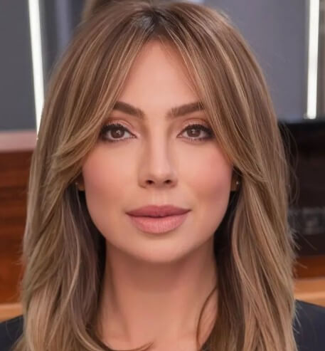 Tendance coupe de cheveux femme été 2025 : frange rideau longue Tendance coupe de cheveux femme été 2025 : frange rideau longue