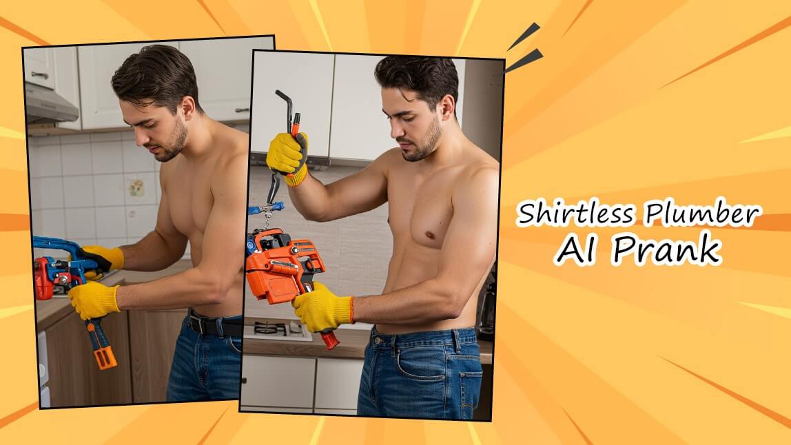 AI shirtless plumber prank