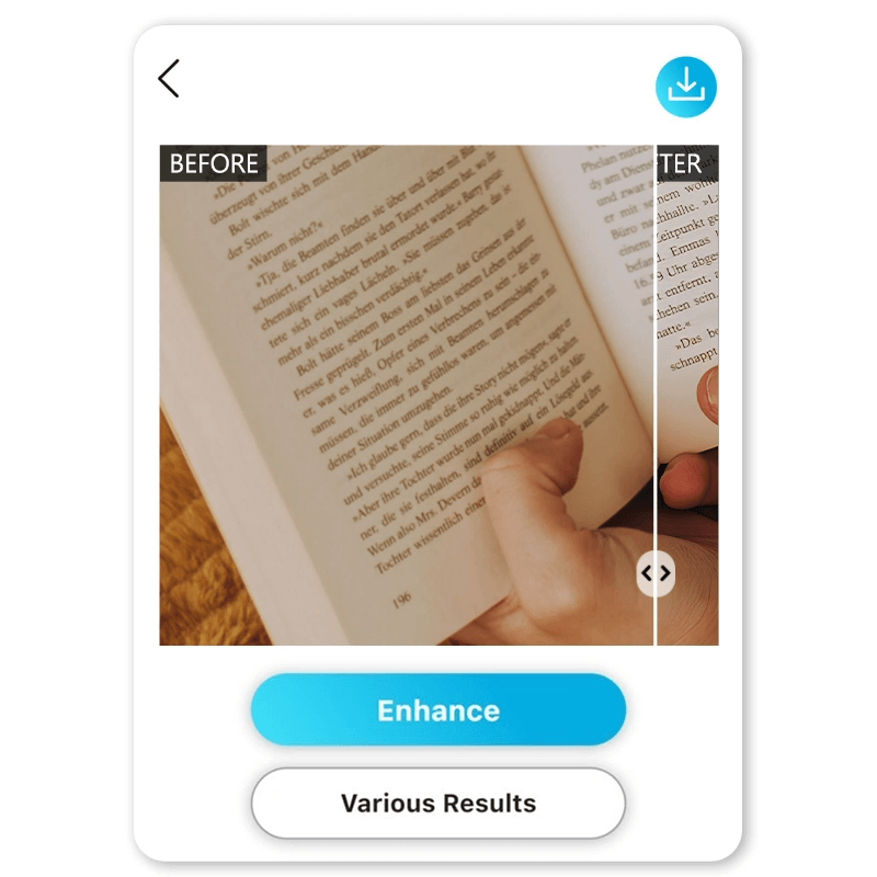 YouCam Enhance schärft unscharfen Text automatisch per KI