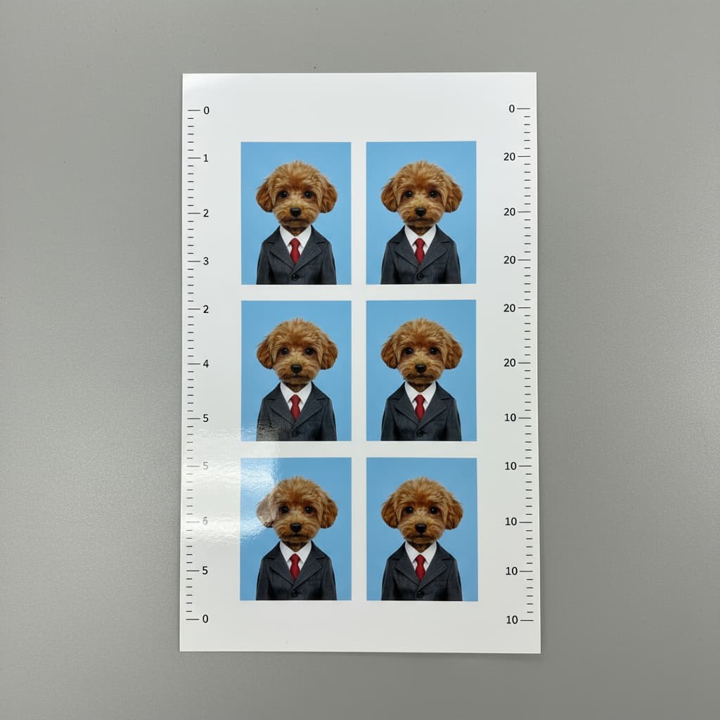 ペットが証明写真風に！