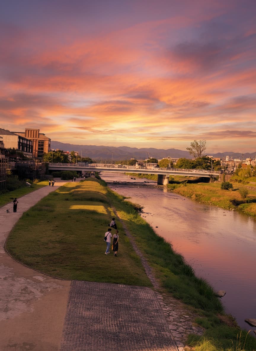 ダイナミックな夕焼け空に