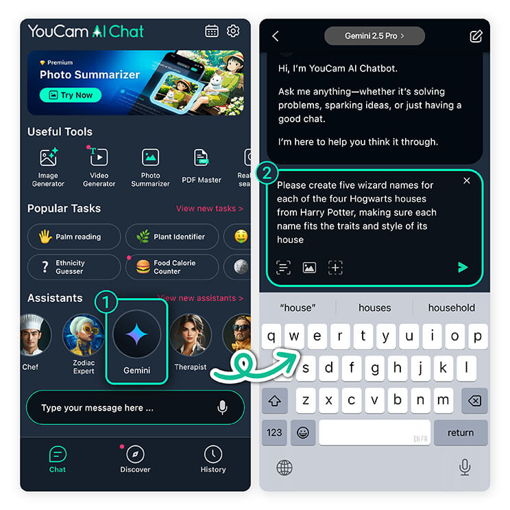 How to Generate Wizard Names with YouCam AI Chat