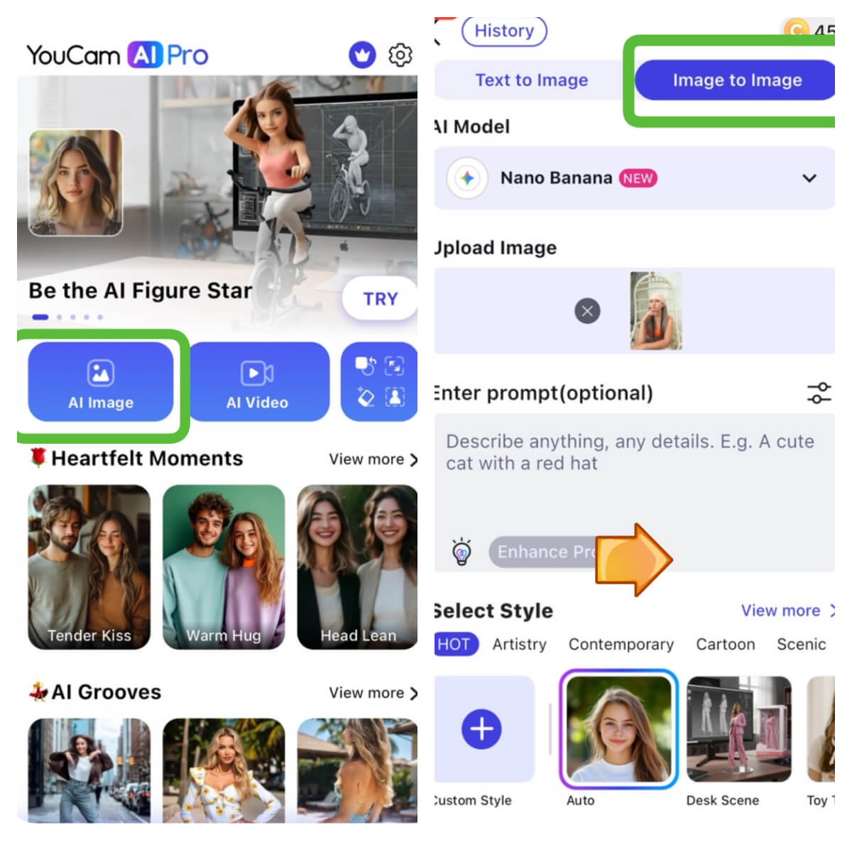 Generatore di Immagini AI YouCam AI Pro
