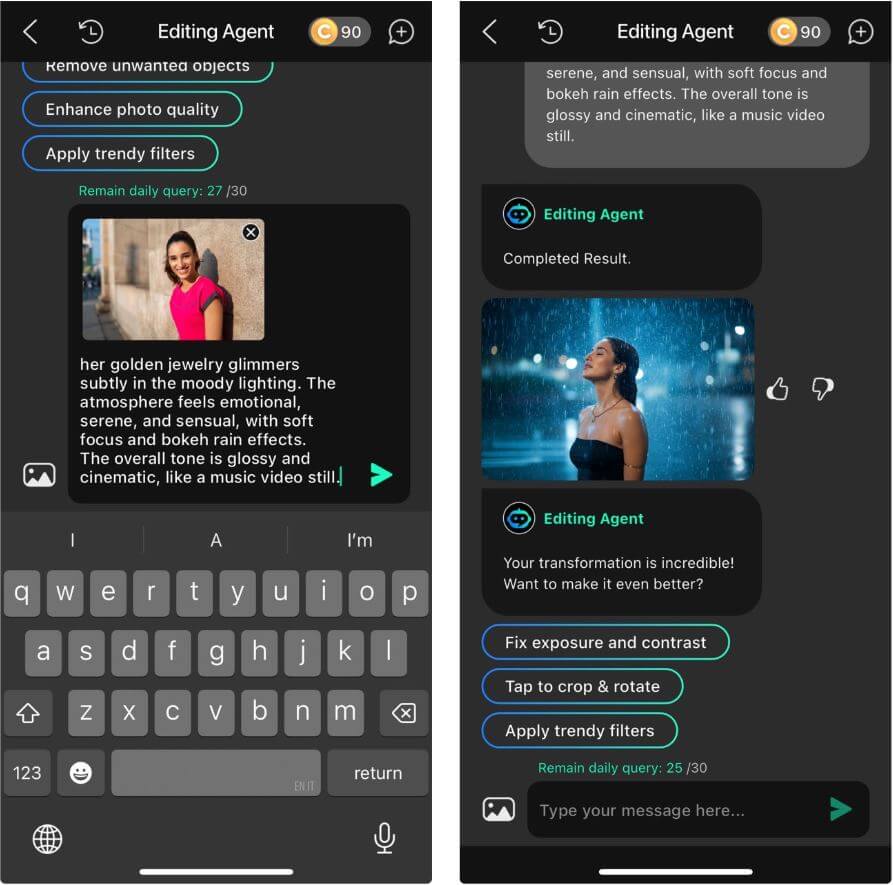 Create Your Rain Photoshoot using AI
