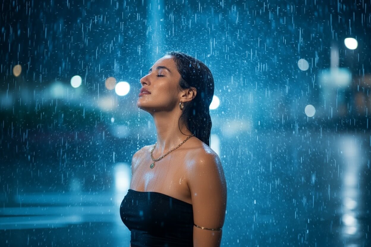 how to create the rain photoshoot effect