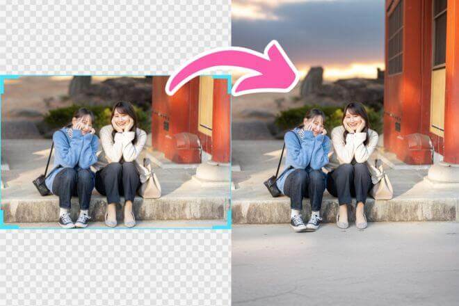 画像の背景を拡張