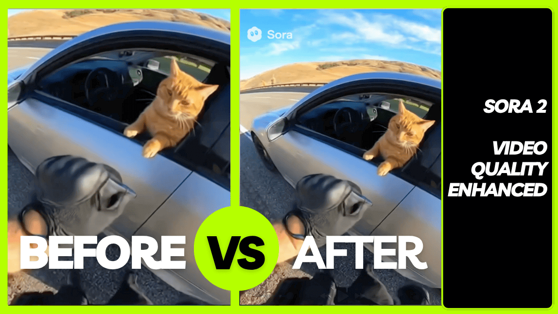 Before and after Sora 2 video enhanced