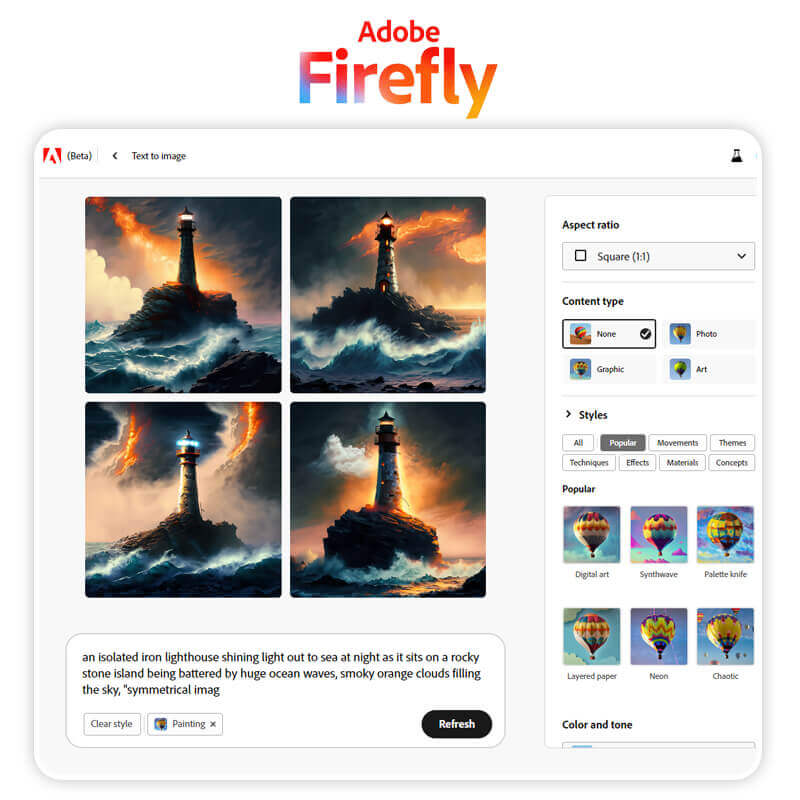 Firefly (Web): Generatore di Immagini AI Gratuito per Arte AI