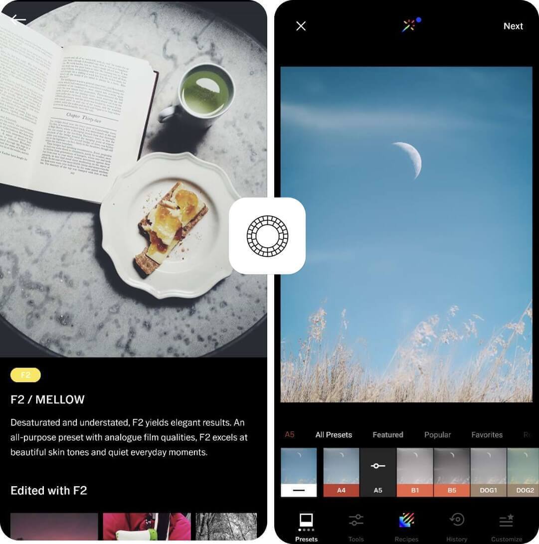 VSCO - Meilleure application retouche photo pour les filtres