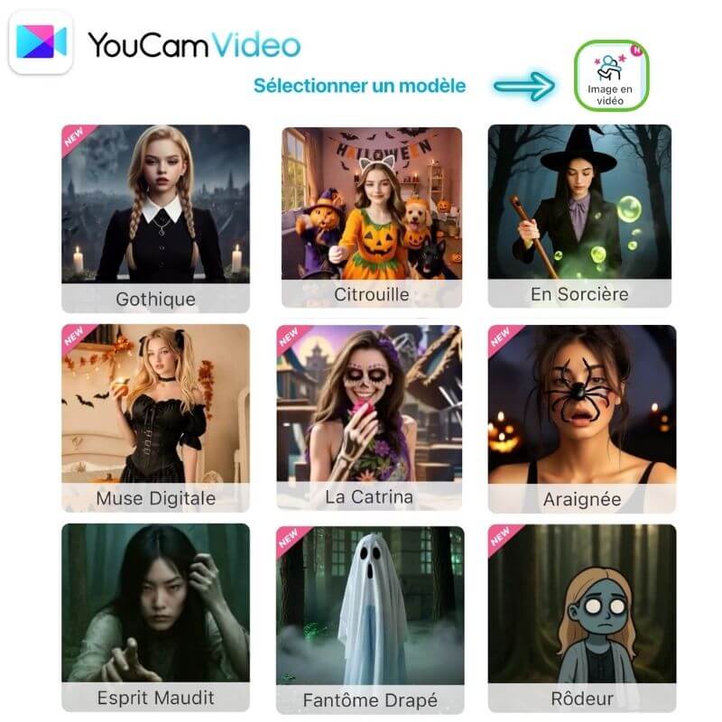 Montage photo et vidéo Halloween avec modèles d'halloween