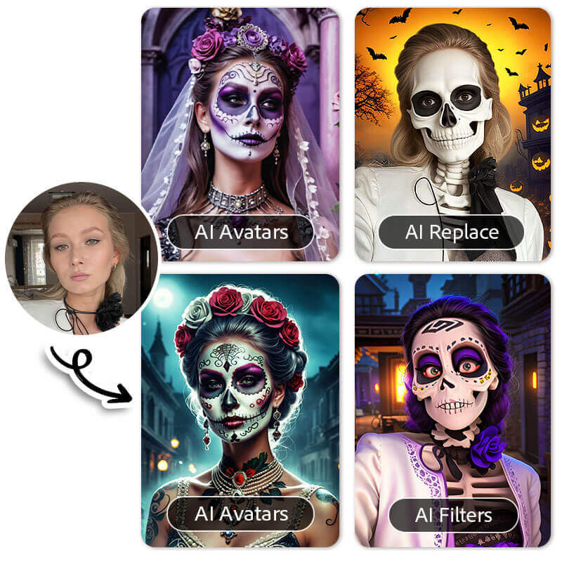 Diferentes opciones de filtro de calavera