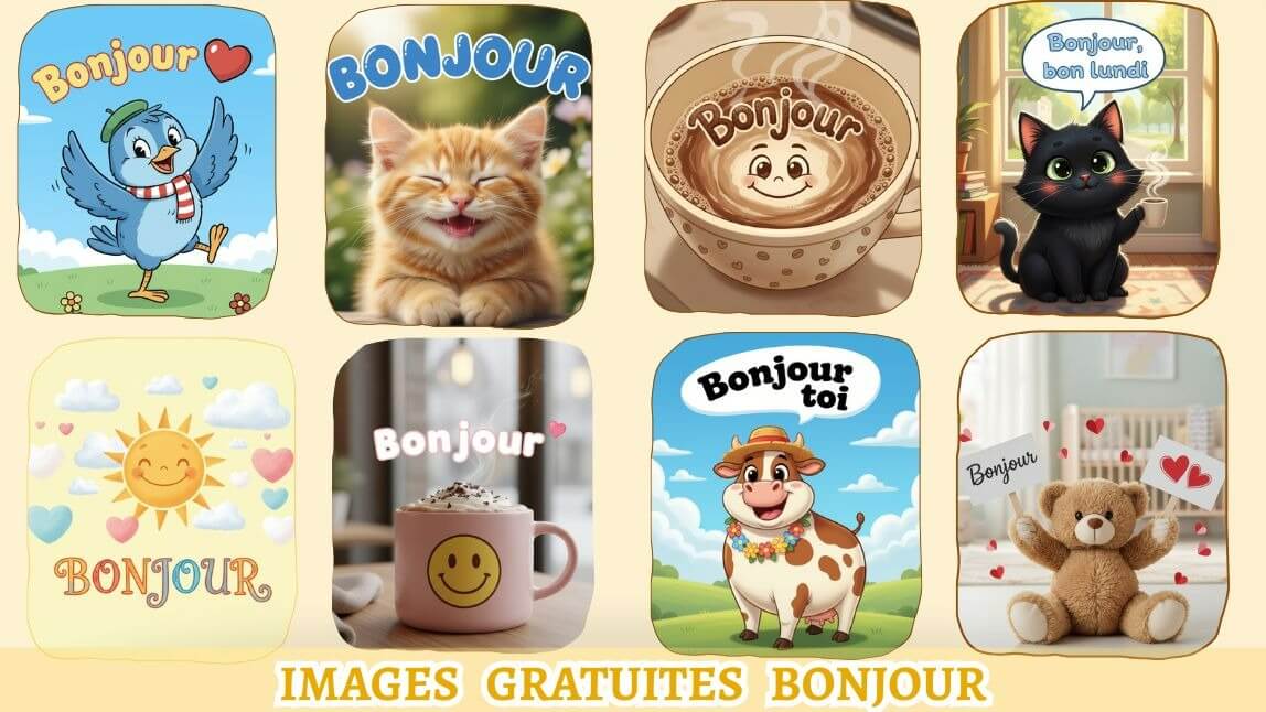 50+ Images, Mèmes, Citations et GIFs « Bonjour » 2025 [Téléchargement GRATUIT]