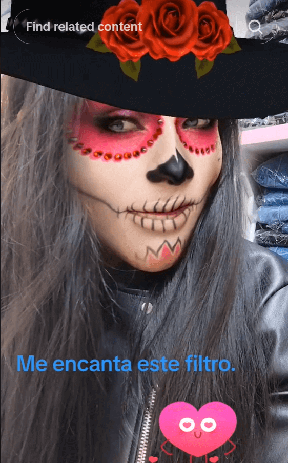 filtro de calavera en Tik Tok