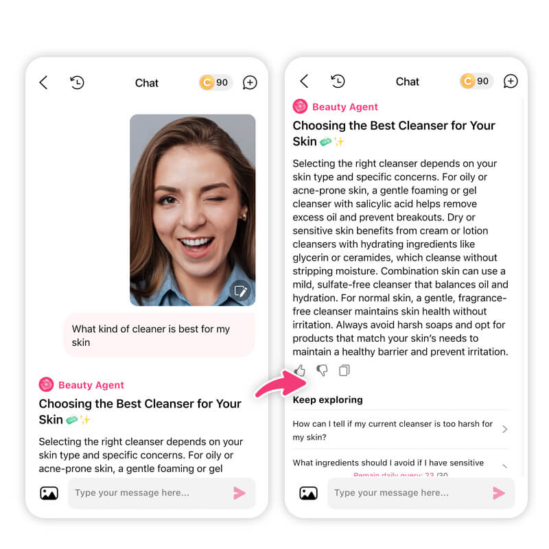 Discover what your skin has been trying to tell you with AI skin analysis.