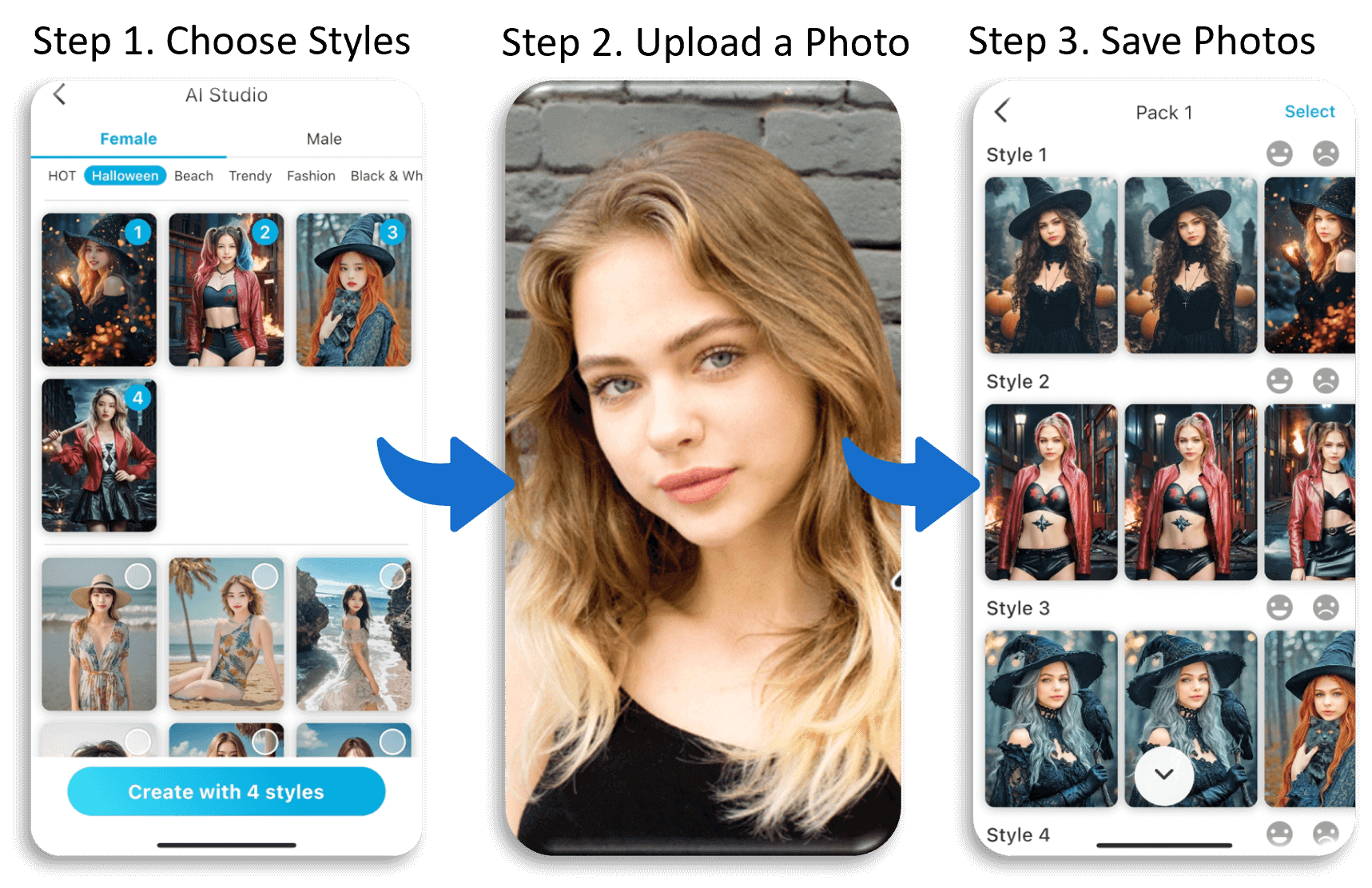 3 Steps to turn your photo into Halloween styles with AI Studio