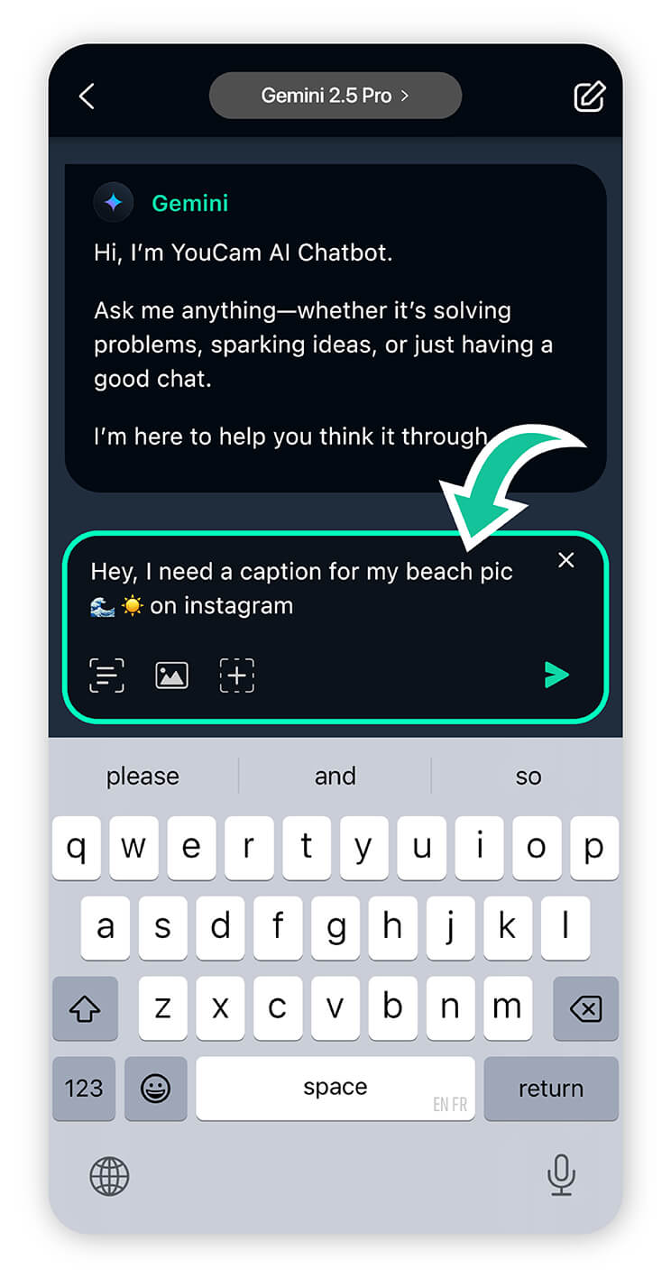 Try YouCam AI Chat now - the best Instagram caption generator app.