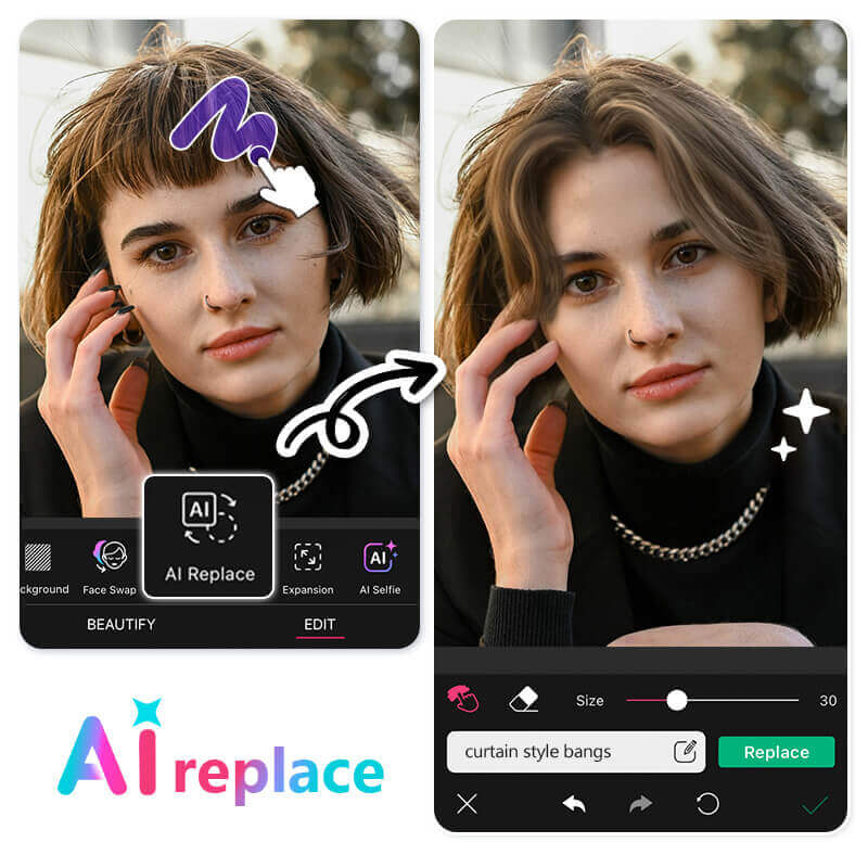 Upload Your Photo for Curtain Bangs Filter What would I look like with curtain bangs
