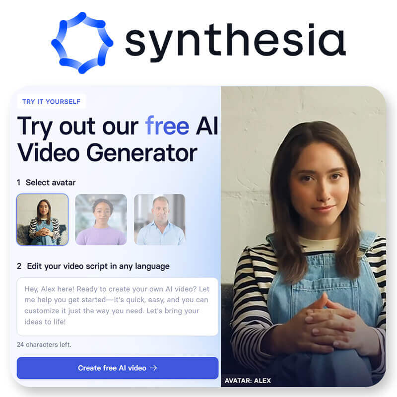 Synthesia: AI-Video-Generator with Digital Avatars Synthesia: AI-Video-Generator with Digital Avatars
