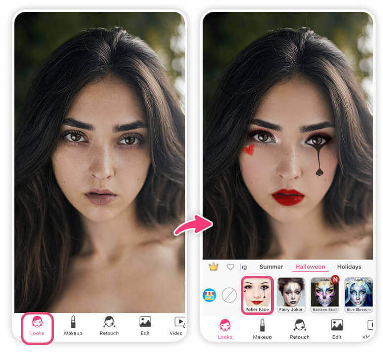 Trucco Halloween 2025: Trucco Clown Poker Face Trucco Halloween 2025: Trucco Clown Poker Face