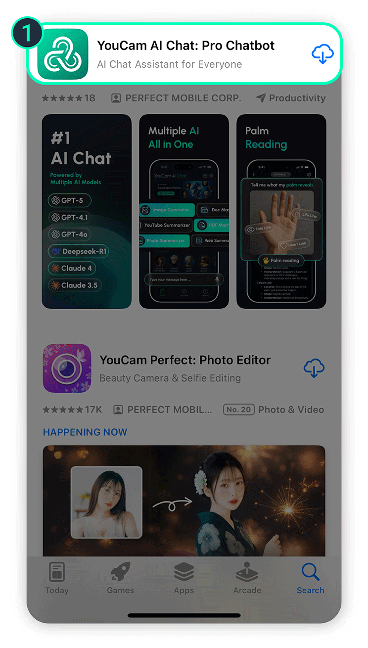 YouCam AI Chat app is the best Instagram caption generator.
