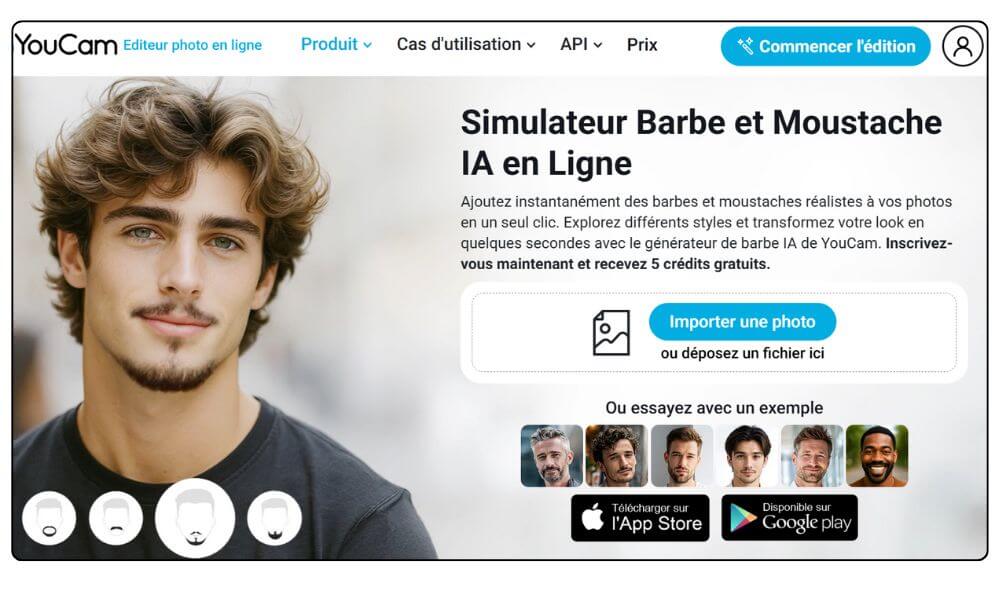 Simulateur de barbe IA pour homme en ligne