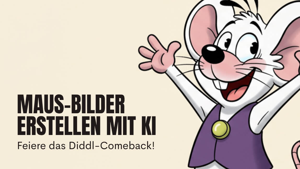 Mädchen mit blondem Pferdeschwanz sitzt am Laptop und erstellt Memes, umgeben von Spielzeug – Kinderbuchstil.