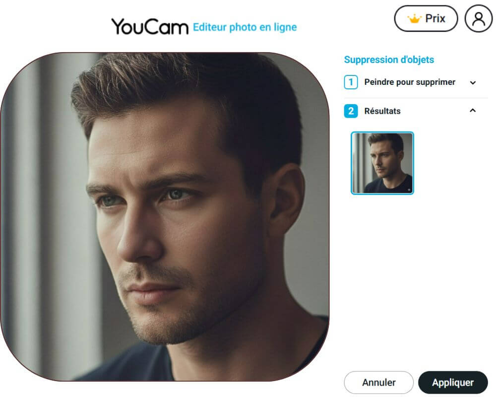 Supprimer texte et filigrane sur photo en ligne