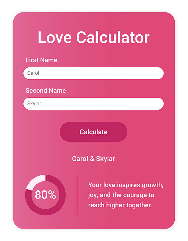 YouCam AI Chat app is a free and easy love calculator by name.