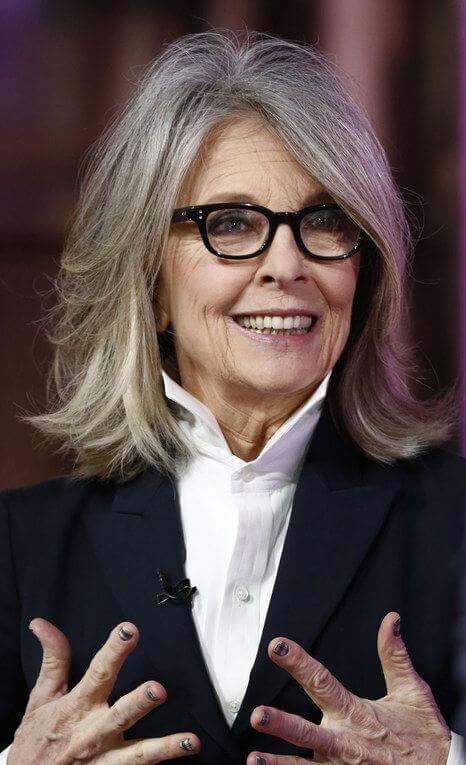 Diane Keaton with shoulder length layers