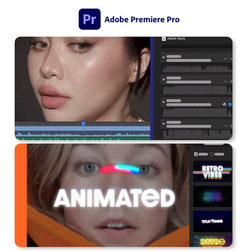 KI-Video-Editor: Adobe Premiere Pro Screenshot der Adobe Premiere Pro Software.