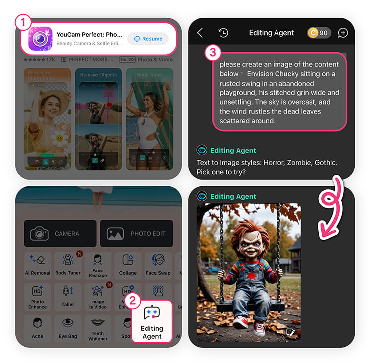 Bring Your Halloween AI Prompts to Life with YouCam Perfect’s Editing Agent Bring Your Halloween AI Prompts to Life with YouCam Perfect’s Editing Agent