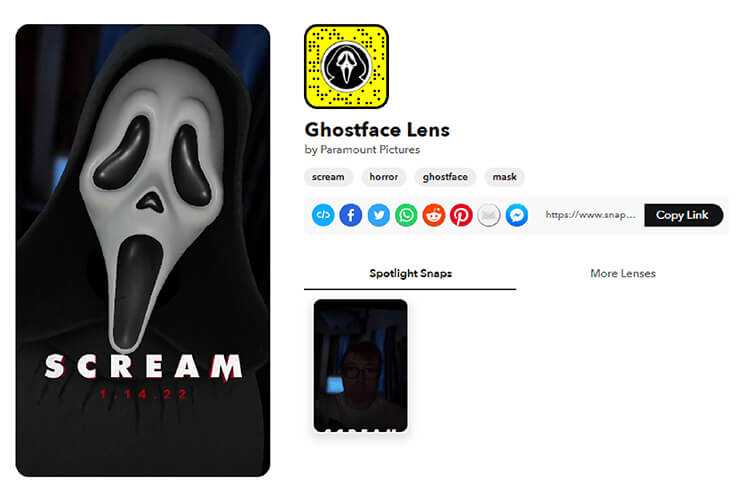 Get ready for Halloween with the spooky Ghostface filter!