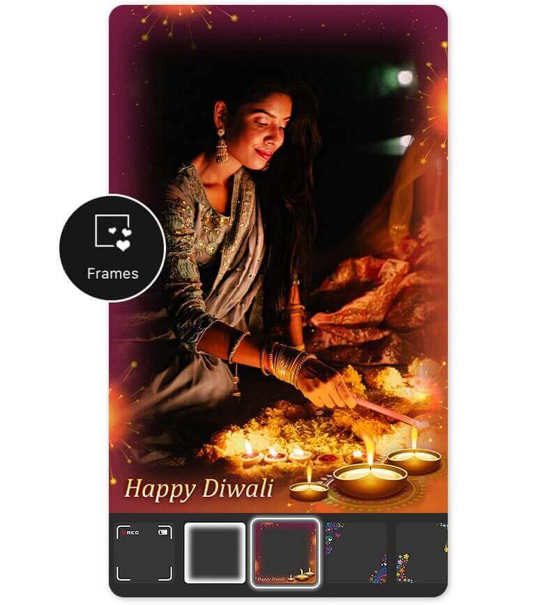 Add Diwali photo frames Add Diwali photo frame to Your Photo with the best editing app