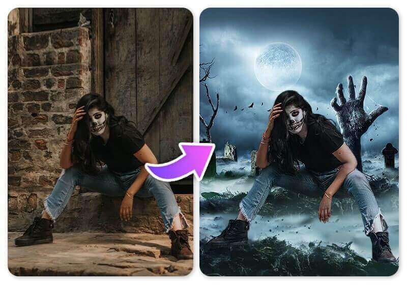 Sfondo Halloween Mani di Zombie Sfondo Halloween Mani di Zombie