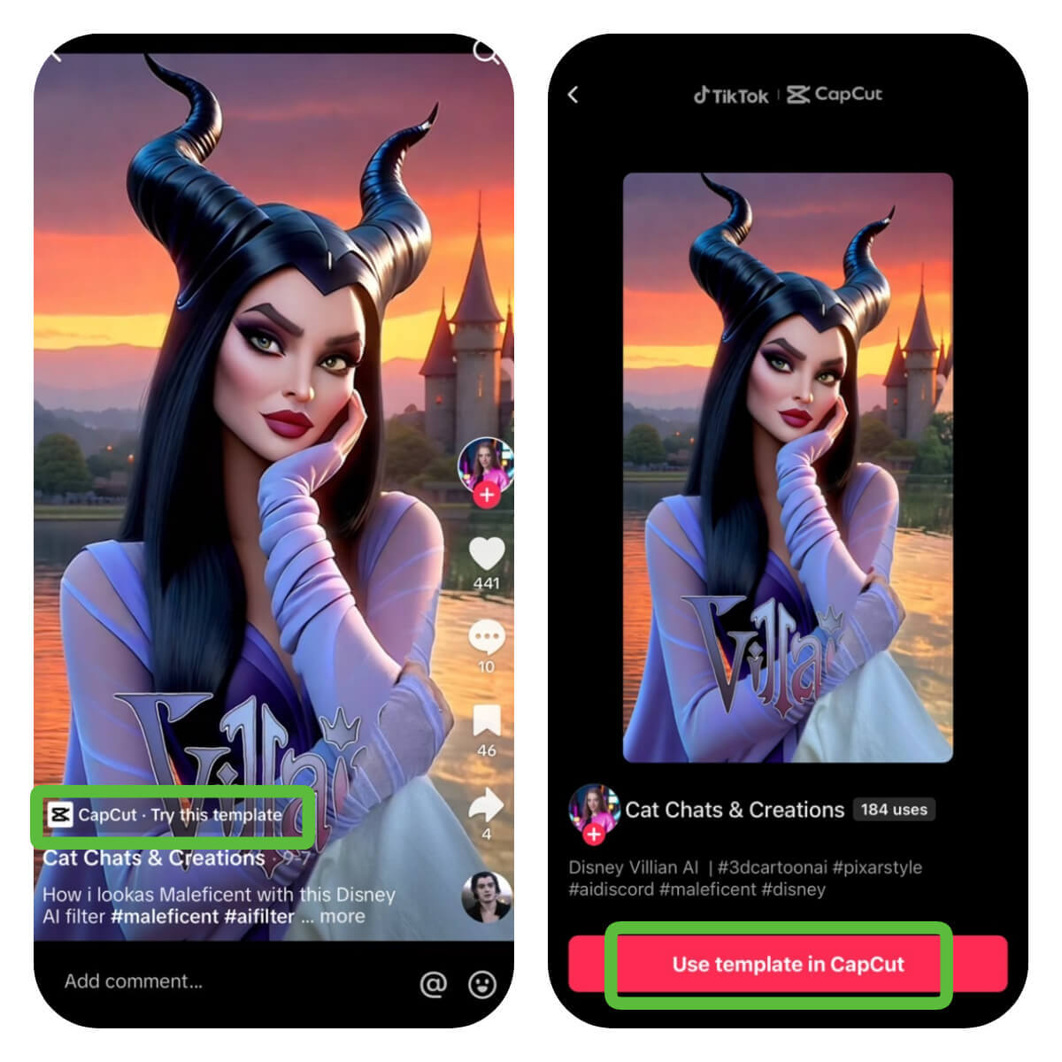 Disney Villain Filter auf TikTok Werde auf TikTok zum Disney Villain.