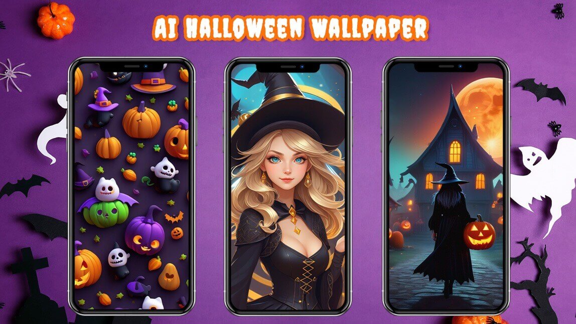 Editor de Inteligência Artificial Para Wallpaper De Halloween