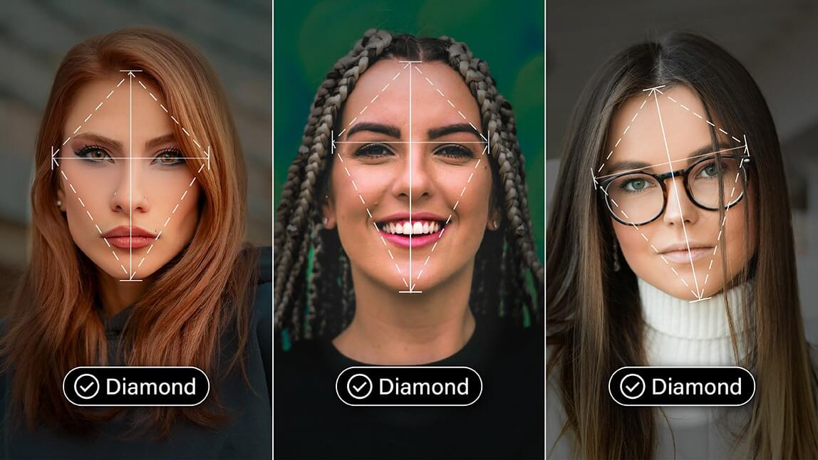 Diamond Face Shape: Hairstyles, Makeup & Photo Tips