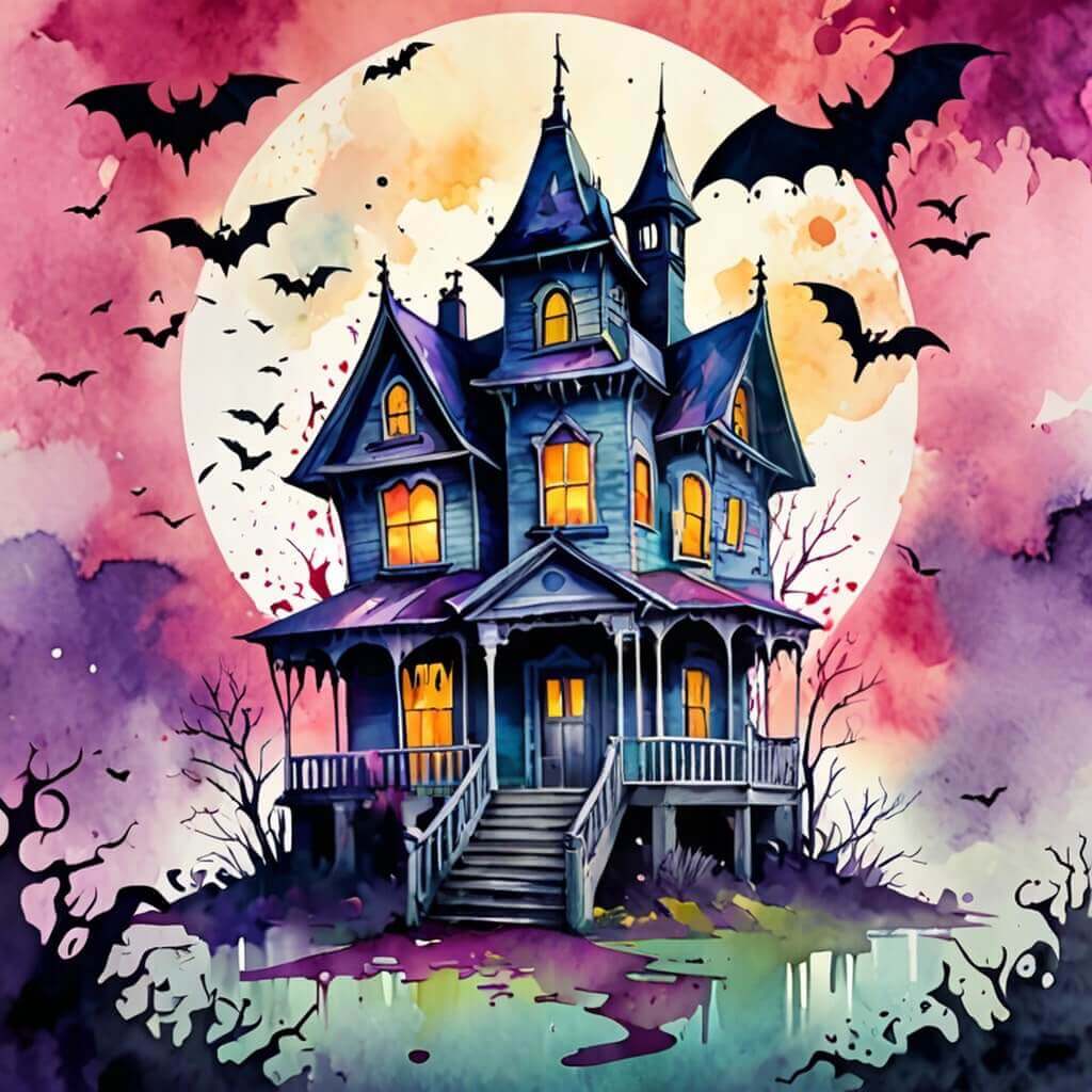 萬聖節圖案：鬼屋