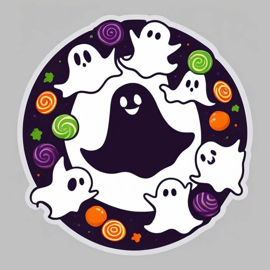 萬聖節圖案：幽靈 Q 版圖案