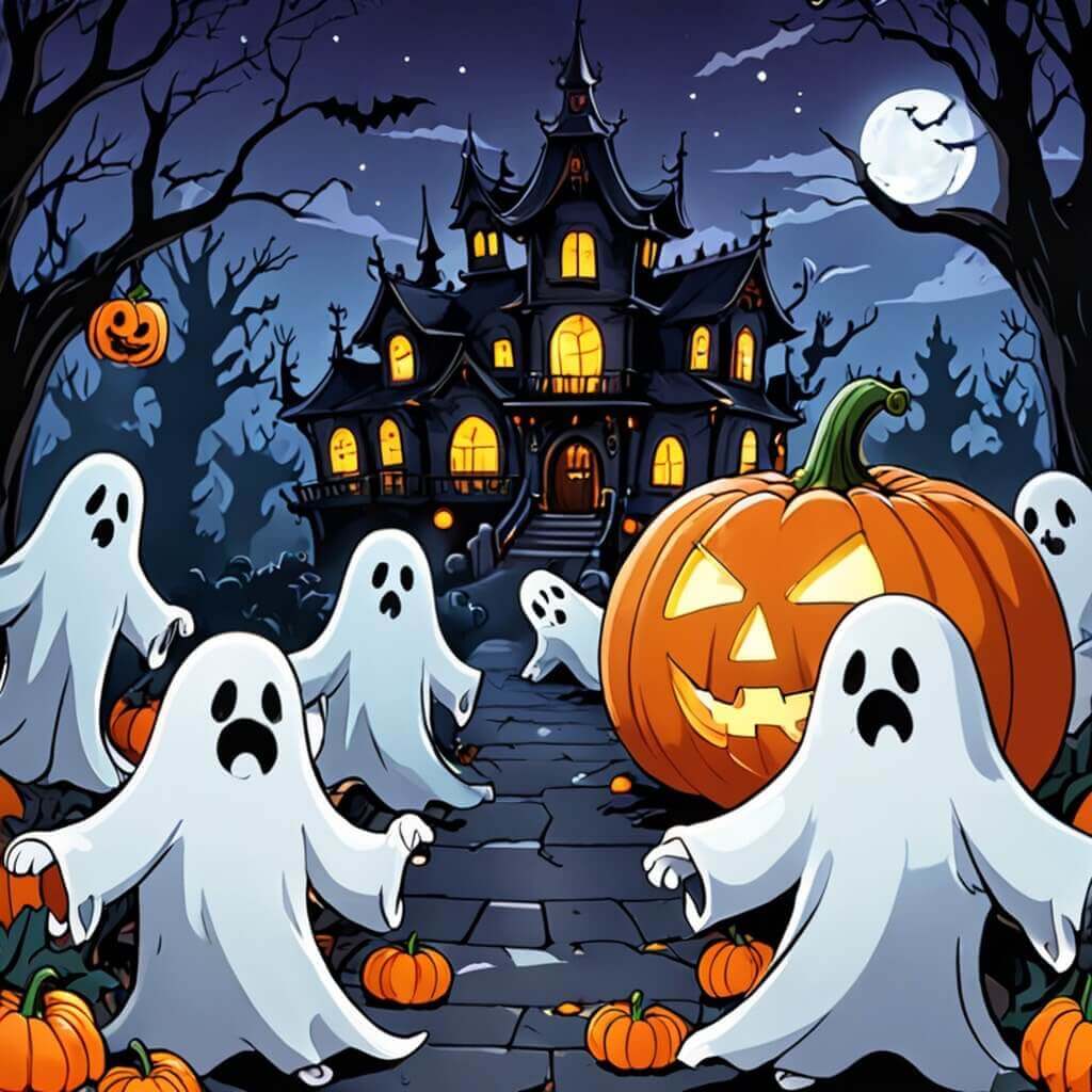 萬聖節圖案：幽靈出沒