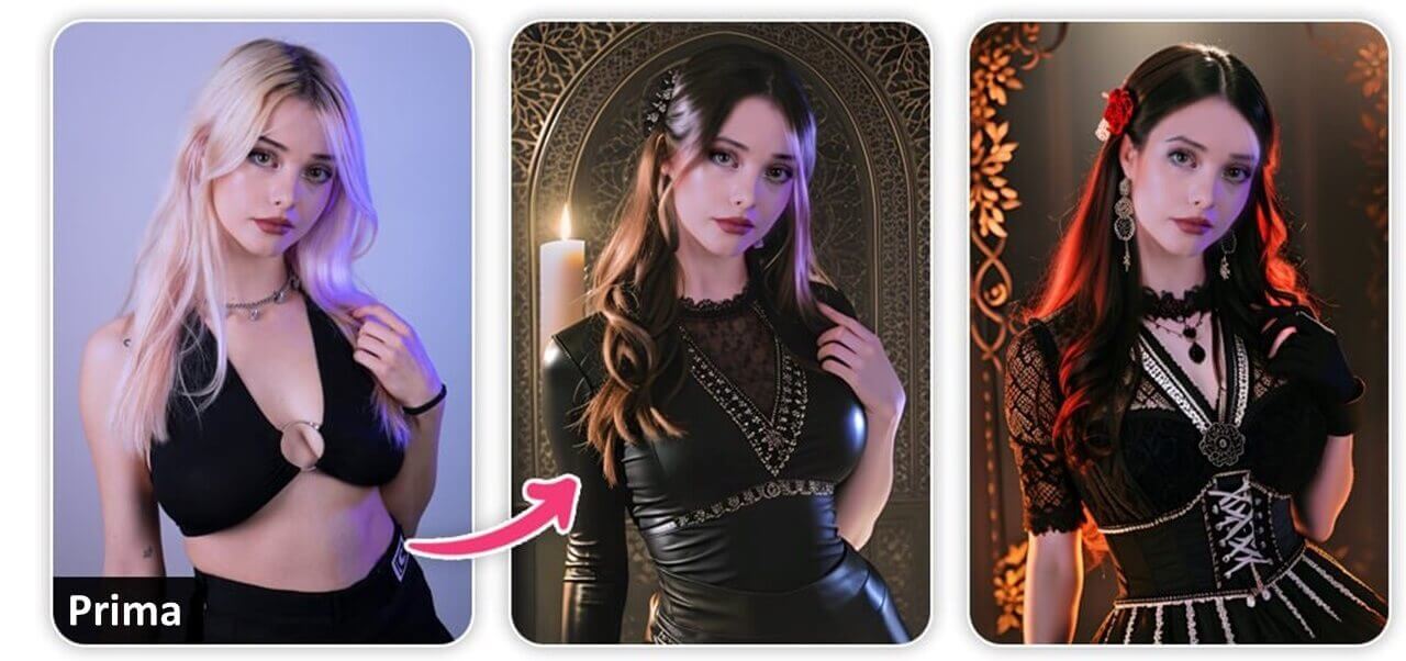 Idee Costumi Halloween 2024: Goth Girl Prova costumi Halloween 2024 con la miglior app per outfit