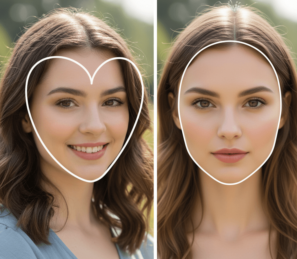 Heart vs. Inverted Triangle Face Shape