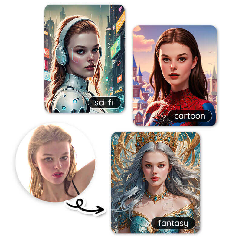 Filtro de arte com IA para selfies no Instagram