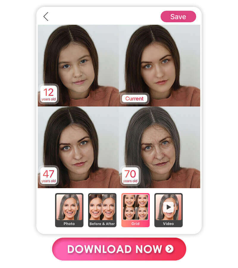 Try the free face aging app with the realistic results