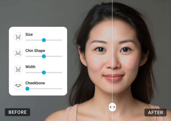 Remove double chin online for free with YouCam Online Editor