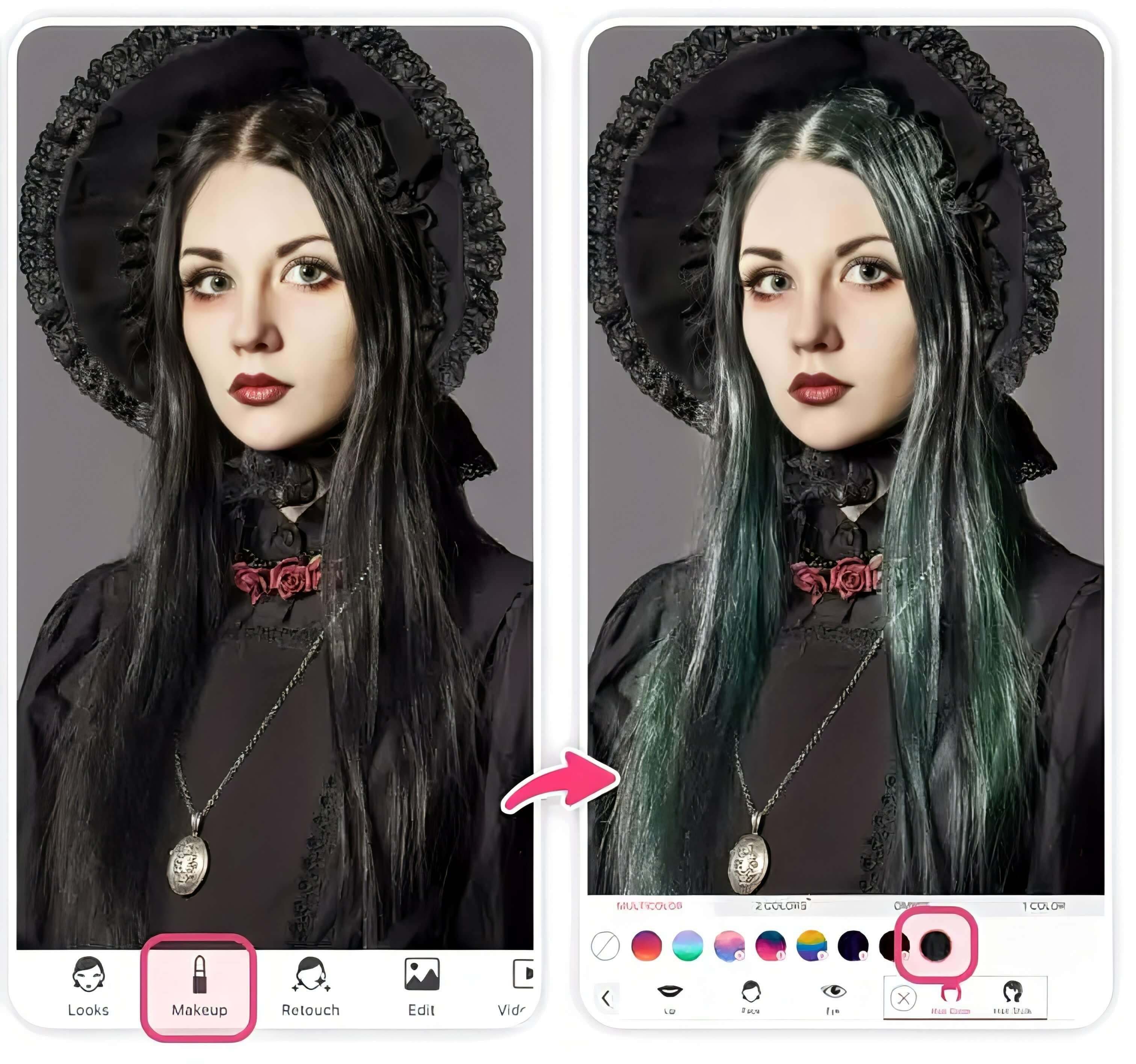 Couleur cheveux Halloween vert