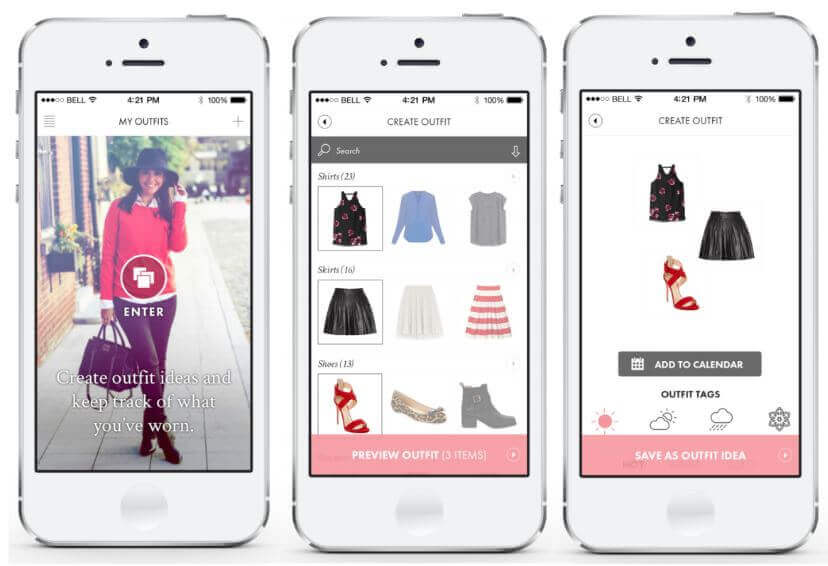 App Closetspace para inspiração de moda Aplicativo Closetspace, focado em recomendações de roupas e conexão com a comunidade da moda.